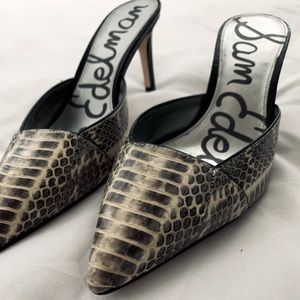 Sam Edelman Snakeskin backless heels